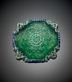 Brooch with Carved Emeralds and Sapphires by Cartier, Cartier (French, founded Paris, 1847), Platinum, set with emeralds and sapphires